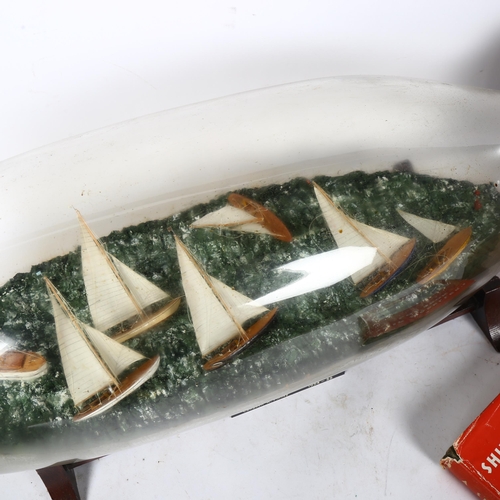 372 - A group of mid-century scratch-built Royal Corinthian modern designs sailing boats approaching a win... 