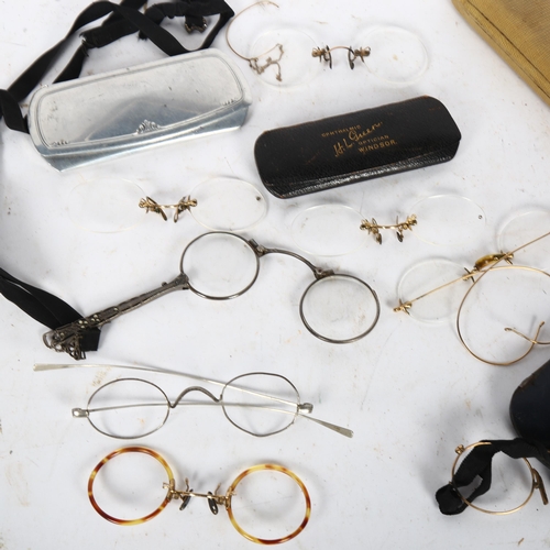 388 - Antique spectacles, pince-nez etc