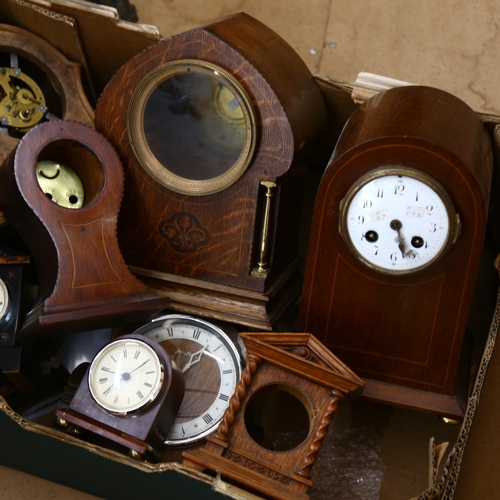 396 - A box of various mantel clocks