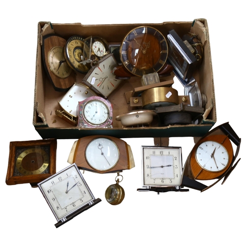 398 - A box of Vintage clocks