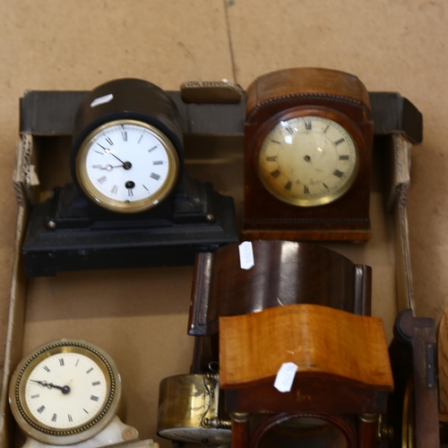 437 - A box of mantel clocks