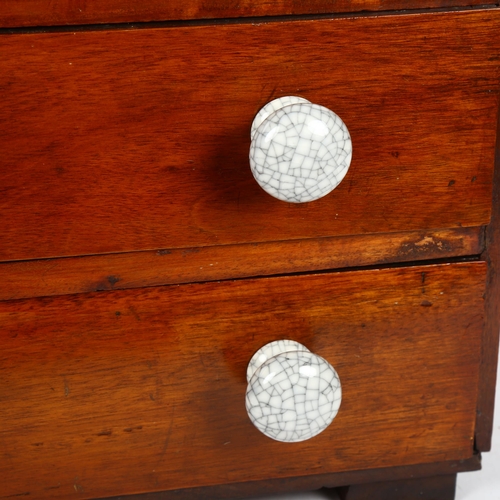 496 - A modern table-top apothecary 4-drawer cabinet, with ceramic drawer knobs, H36cm