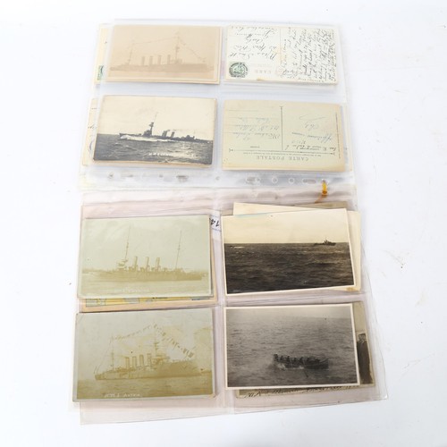 143 - A collection of early 20th century Naval interest postcards, many World War I related