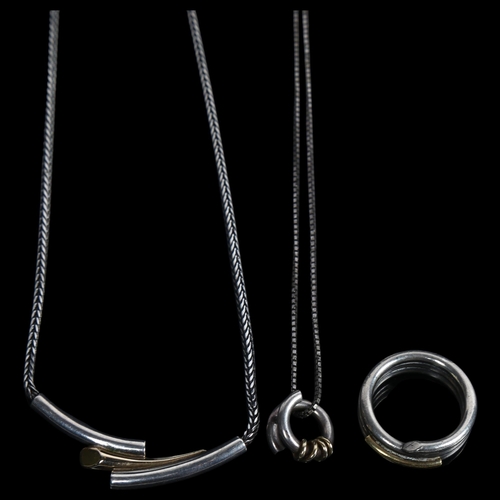 865 - SCRUPLES A/S - various sterling silver and silver-gilt jewellery, to include 2 necklaces and multi-s... 