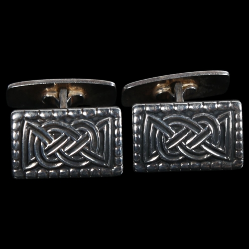 867 - DAVID ANDERSEN - a pair of Norwegian sterling silver Viking Revival cufflinks