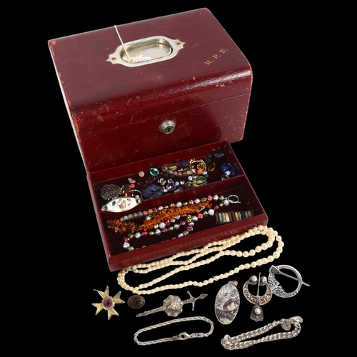 880 - A quantity of silver and other jewellery, including a Scottish plaid brooch, bracelets, necklaces, a... 