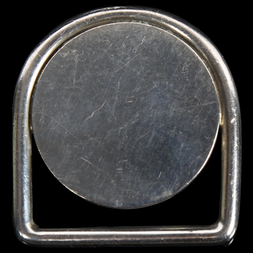 884 - GEORG JENSEN - a heavy Danish 925 silver belt buckle, model no. A108A, width 43.3mm, H 45mm.