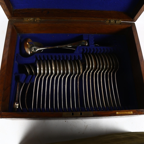 801 - ELKINGTON & CO - a part canteen of plated Old English pattern cutlery, in fitted oak canteen box