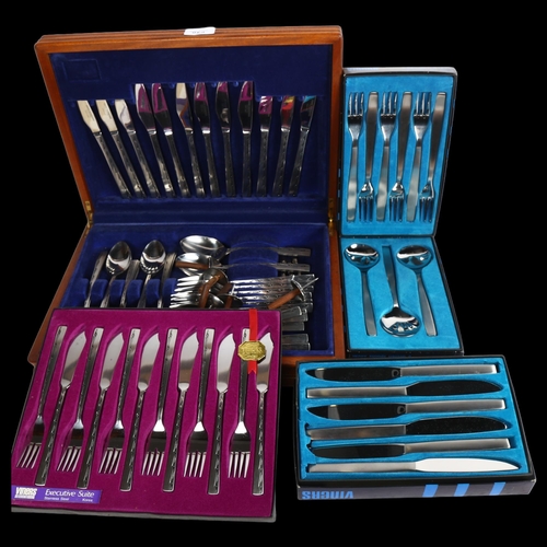 823 - VINERS - a quantity of stainless steel cutlery including canteen for 6 people, and 3 other boxed set... 