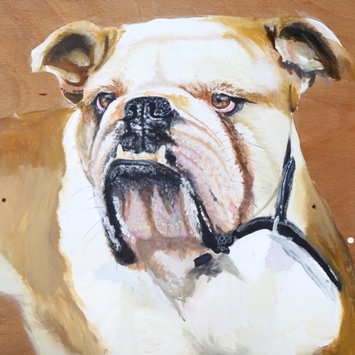 2846 - Clive Fredriksson, acrylic on board, Bulldog, 68cm x 55cm overall, framed