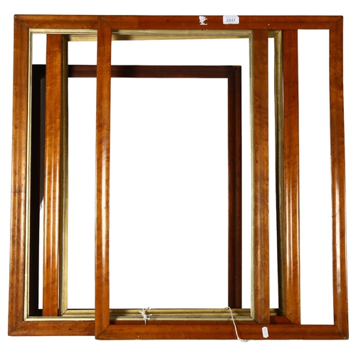 2847 - 3 various Victorian maple frames, rebate sizes 71.5cm x 54cm, and 2 x 71cm x 56cm, and a mahogany fr... 