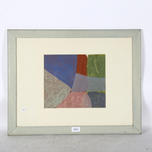 2856 - Mark Bradshaw, oil on paper, discovered, signed with monogram, image 24cm x 28cm, framed