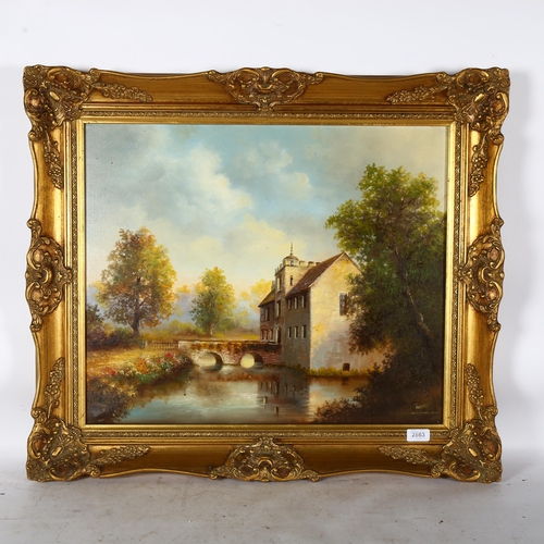 2863 - Wheeler, oil on canvas, Ightem Moat, 66cm x 76cm overall, gilt-framed