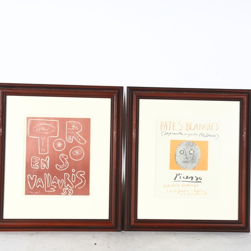 2878 - Pablo Picasso, 3 original lithographs, exhibition brochure covers, 27cm x 21cm, framed (3)