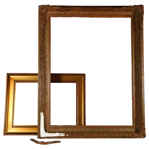 2884 - An Antique giltwood and gesso picture frame and 2 others