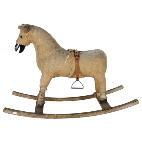 377 - A Vintage rocking horse, H68cm, L93cm, W30cm