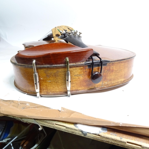 201 - An Antique violin, no labels, in hardshell case, L35cm