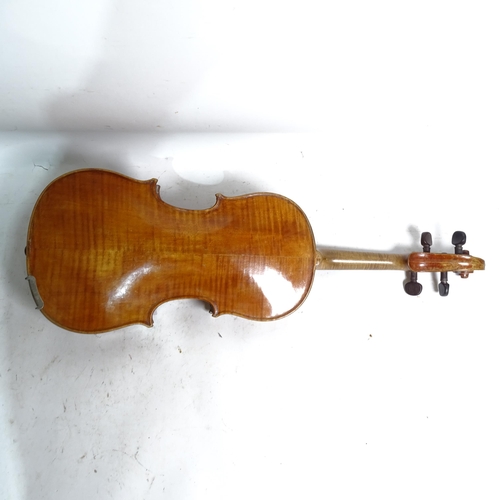 201 - An Antique violin, no labels, in hardshell case, L35cm