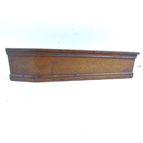 390 - A 19th century oak apprentice piece salesman sample coffin, L40cm