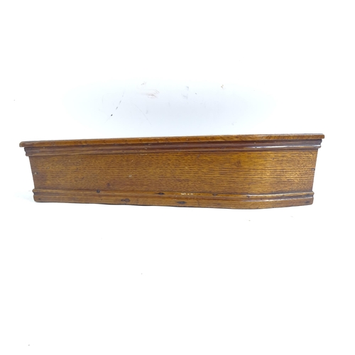 390 - A 19th century oak apprentice piece salesman sample coffin, L40cm