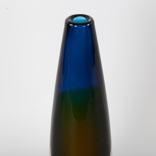 11 - Vicke Lindstrand for Kosta, a graduated colour glass vase, etched base Kosta LH 1892, height 22cm