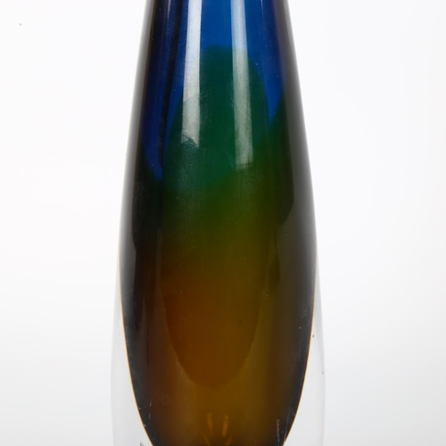 11 - Vicke Lindstrand for Kosta, a graduated colour glass vase, etched base Kosta LH 1892, height 22cm