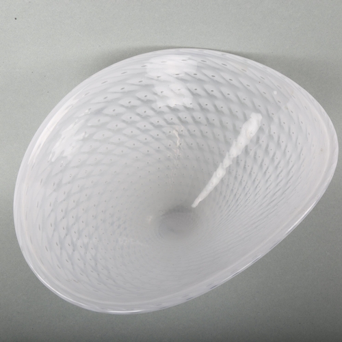 2 - Goran Warff for Kosta Boda, a hand blown ellipse form bowl, with original label, signed and numbered... 