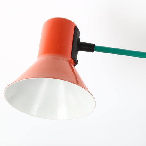 22 - A 1980s' Veneta Lumi desk lamp inspired by Memphis Group, adjustable steel stem and base, makers mar... 