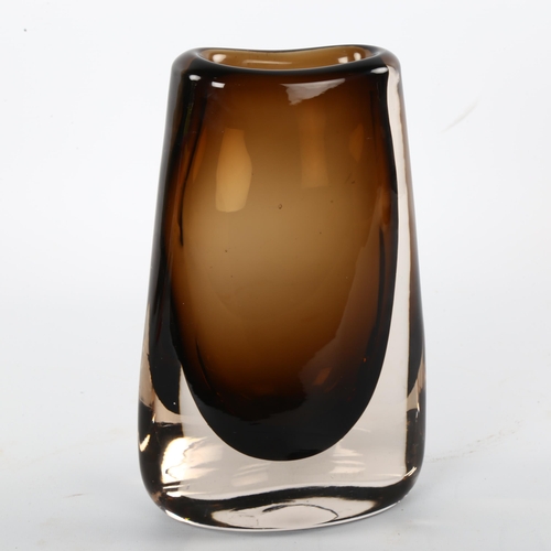 24 - A Whitefriars glass vase, heavy walled ovoid form, height 23.5cm