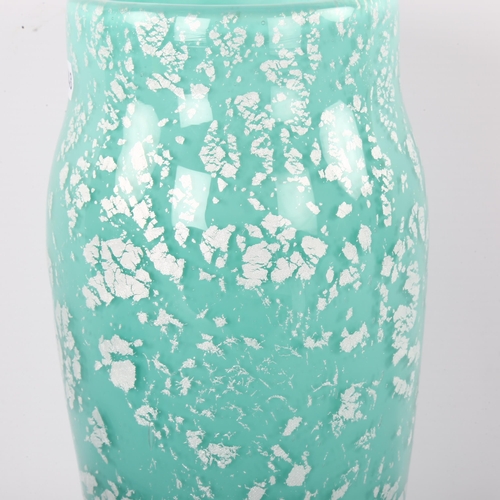 31 - A Caithness glass vase, with speckled silver foil, 1970s', height 24cm