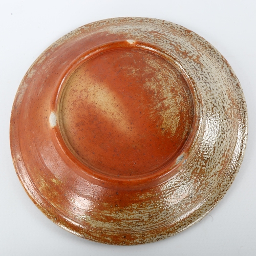 4 - Sarah Walton, Polegate studio pottery salt glazed stoneware dish, impressed makers mark, diameter 25... 