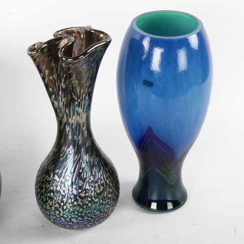 52 - *DESC AMENDMENT* *3* mid-century iridescent glass vases, including Eisch, Alum Bay and Caithness, al... 