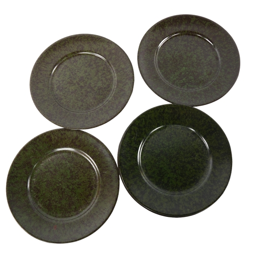 56 - A set of 6 mottled green bakelite plates, circa 1935, diameter, 20cm