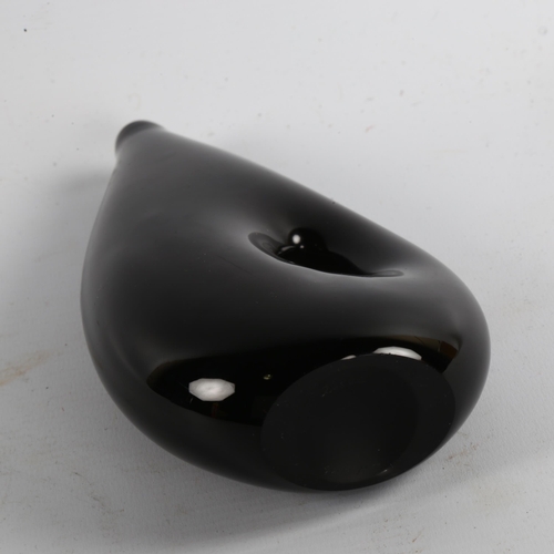 101 - Vicke Lindstrand for Kosta, a black glass pierced vase, signed Kosta LH1186, designed 1952/53 after ... 