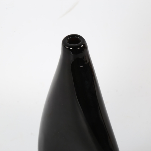 101 - Vicke Lindstrand for Kosta, a black glass pierced vase, signed Kosta LH1186, designed 1952/53 after ... 