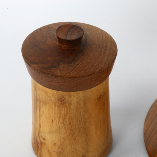 82 - A Scandinavian style turned wood lidded pot and bowl, bowl diameter 19cm