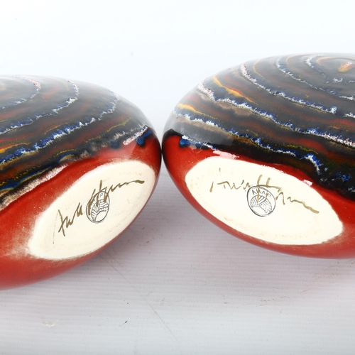 127 - Anita Harris Art Pottery, a pair of stylised pebble vases, signed and stamped to base, height 23cm