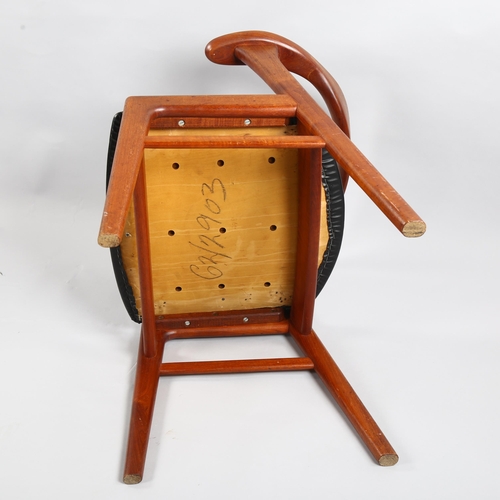 14 - Erik Kierkegaard for Hong Stole, a 1956 Danish teak model 49 elbow chair, height 73cm