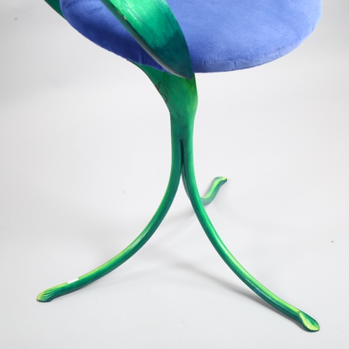 18 - A Surrealist armchair, the organic form on painted steel frame, by repute made for the Edward James ... 