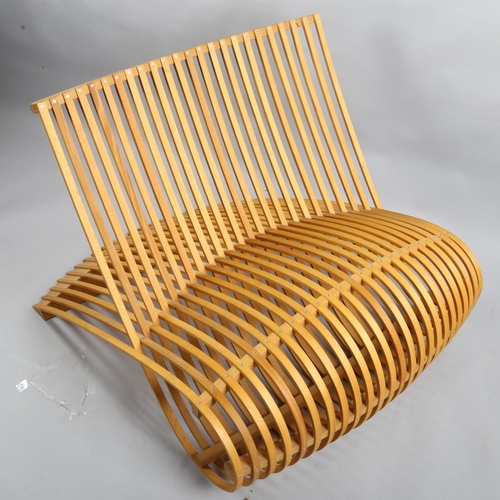 73 - Marc Newson, the Wooden Chair by Cappellini,  steam bent beech slatted structure forming a double cu... 