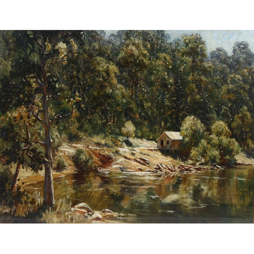 532 - Howard Barron (1900 - 1991), reflections - Macdonald River Australia, signed, 34cm x 45cm, framed