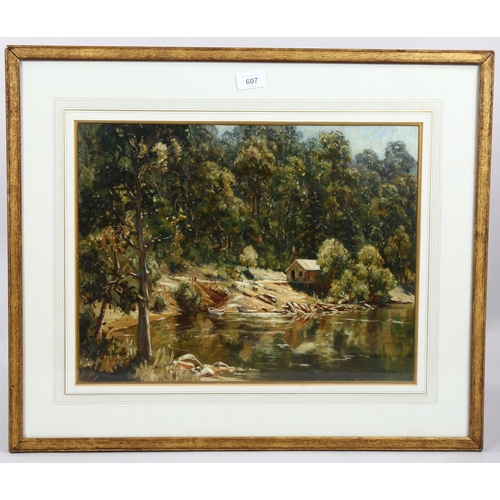 532 - Howard Barron (1900 - 1991), reflections - Macdonald River Australia, signed, 34cm x 45cm, framed