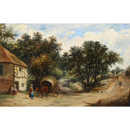 533 - George Vicat Cole (1833 - 1893), a country lane, oil on canvas, 1878, signed with monogram, 30cm x 4... 