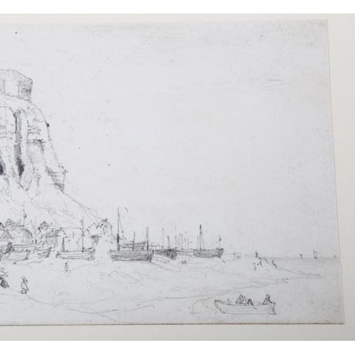 308 - George Price Boyce RWS (1826 - 1897), the East Hill Hastings, pencil sketch signed with initials dat... 