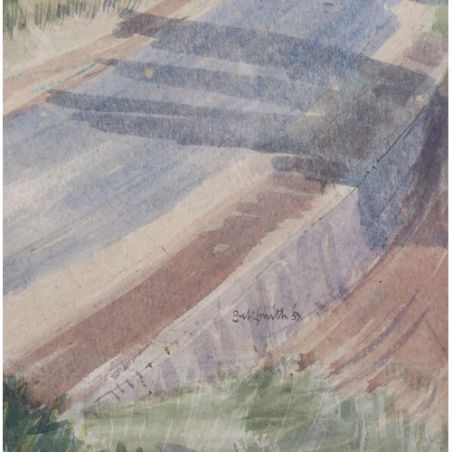 310 - Erik Smith RWS (1914 - 1973), Mediterranean landscape, watercolour, signed, 34cm x 50cm, framed