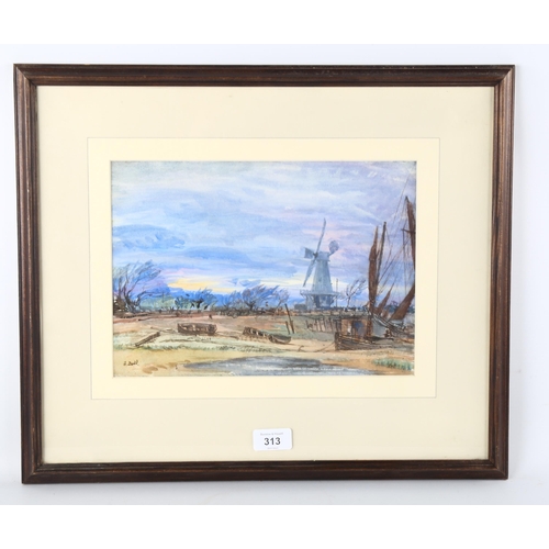 313 - Francis Dodd RA RWS NEAC (1874 - 1949), Rye Sussex circa 1910, watercolour, signed, 20cm x 30cm, fra... 