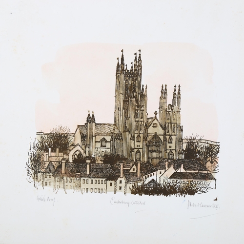 318 - Robert Tavener (1920 - 2004), watercolour, college buildings, 28cm x 35cm, together with ink/waterco... 