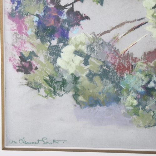 326 - W Clement Smith, hydrangeas, coloured pastels on paper, signed, 38cm x 52cm, framed