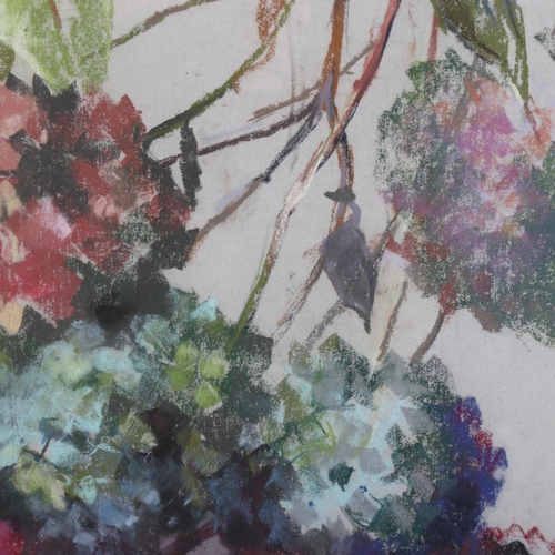 326 - W Clement Smith, hydrangeas, coloured pastels on paper, signed, 38cm x 52cm, framed