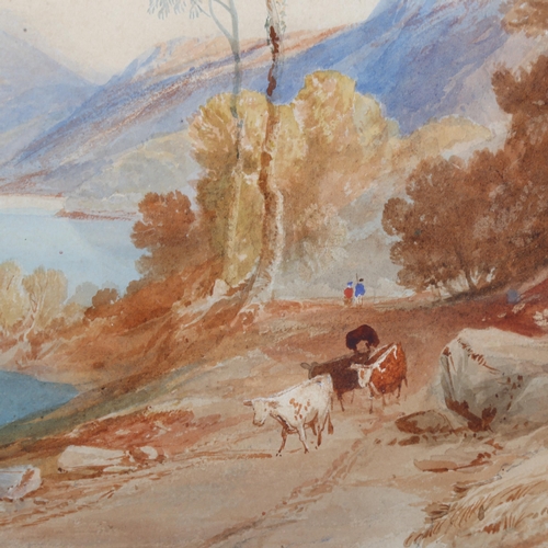 335 - Samuel Jackson (1794 - 1869), mountain lake scene, watercolour, 20cm x 30cm, framed